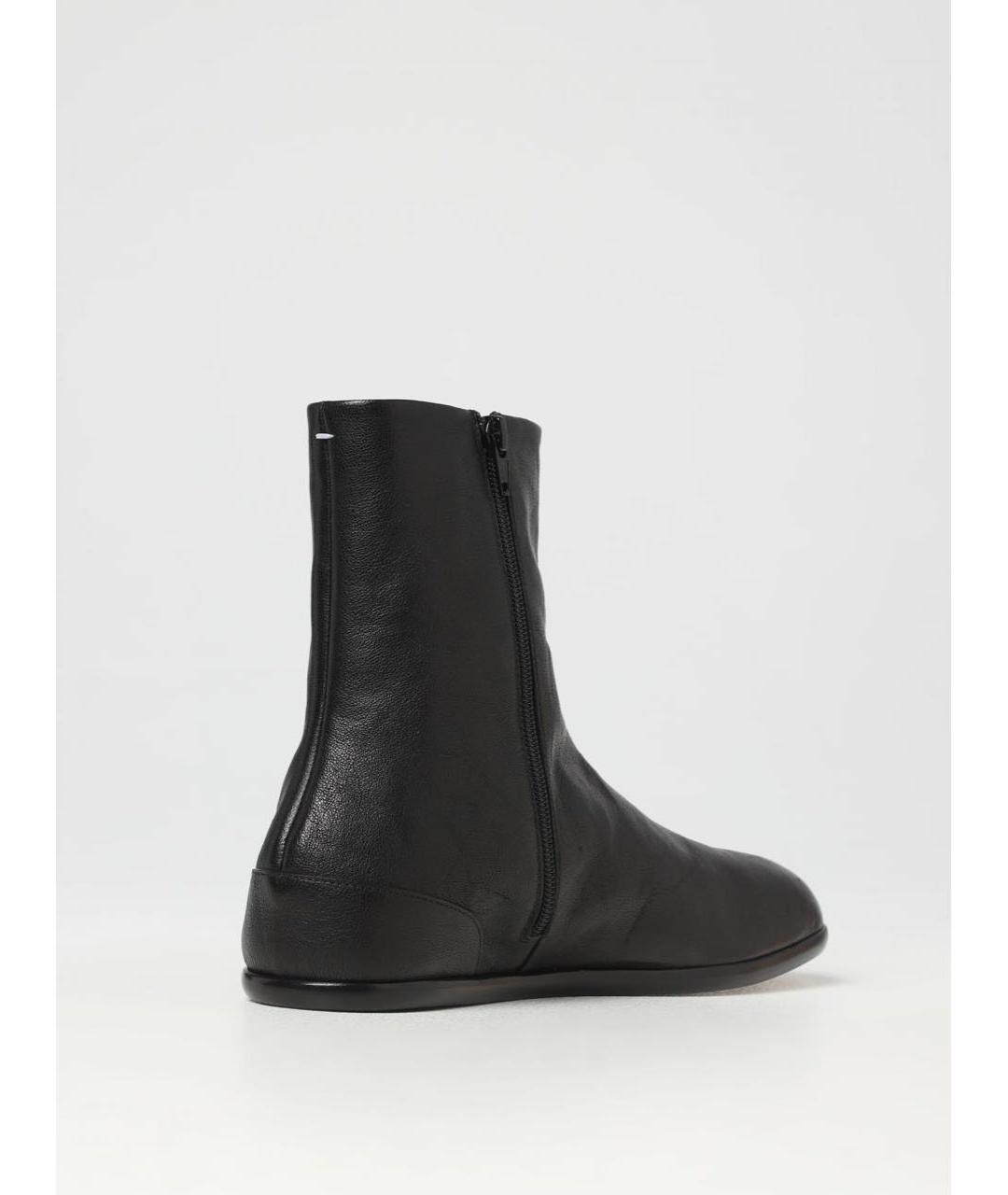 MAISON MARGIELA Черные кожаные полусапоги, фото 3