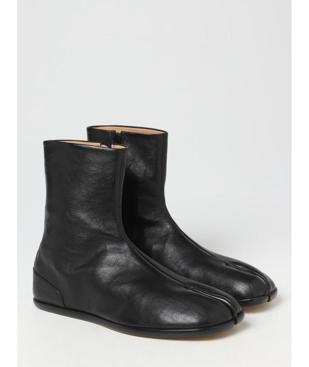 MAISON MARGIELA Черные кожаные полусапоги, фото 2