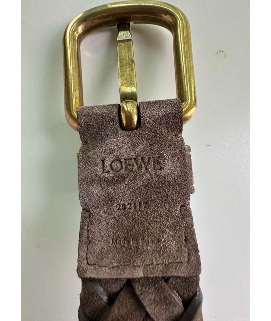 LOEWE Коричневый замшевый ремень, фото 3