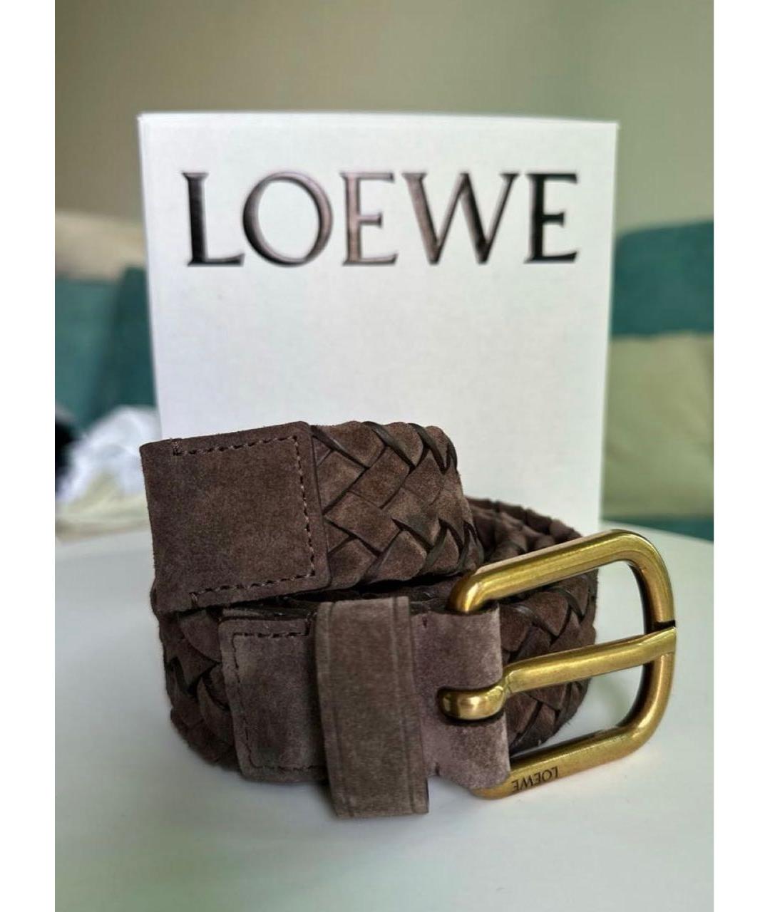 LOEWE Коричневый замшевый ремень, фото 5