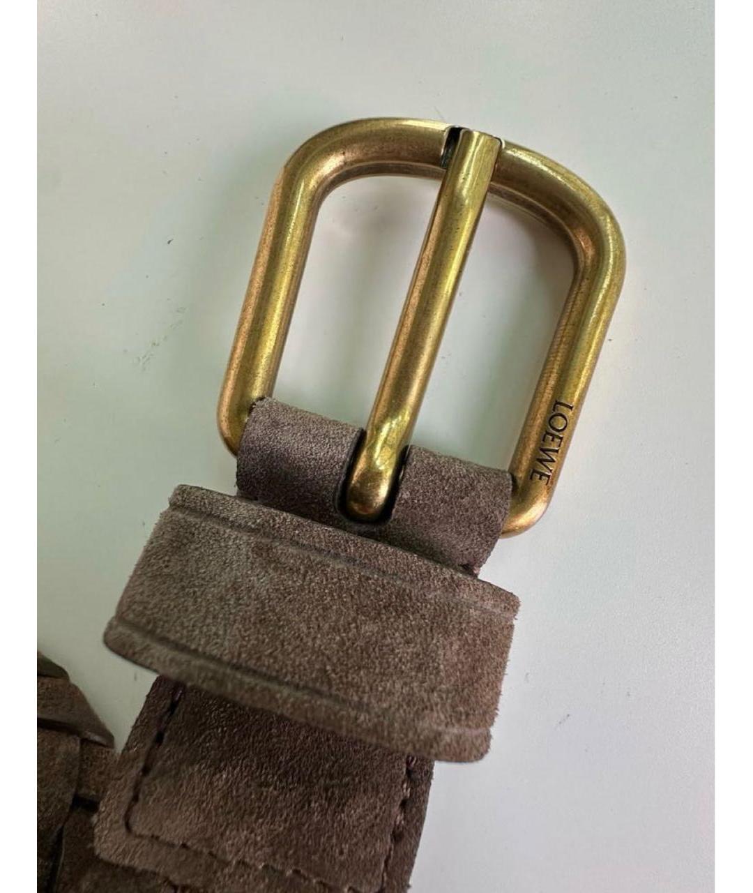 LOEWE Коричневый замшевый ремень, фото 2
