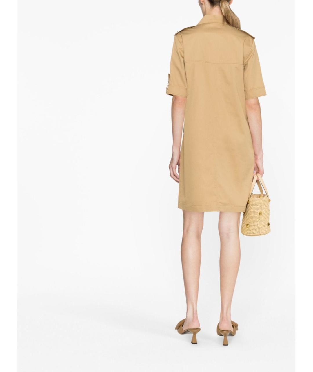 TORY BURCH Бежевое хлопковое повседневное платье, фото 4