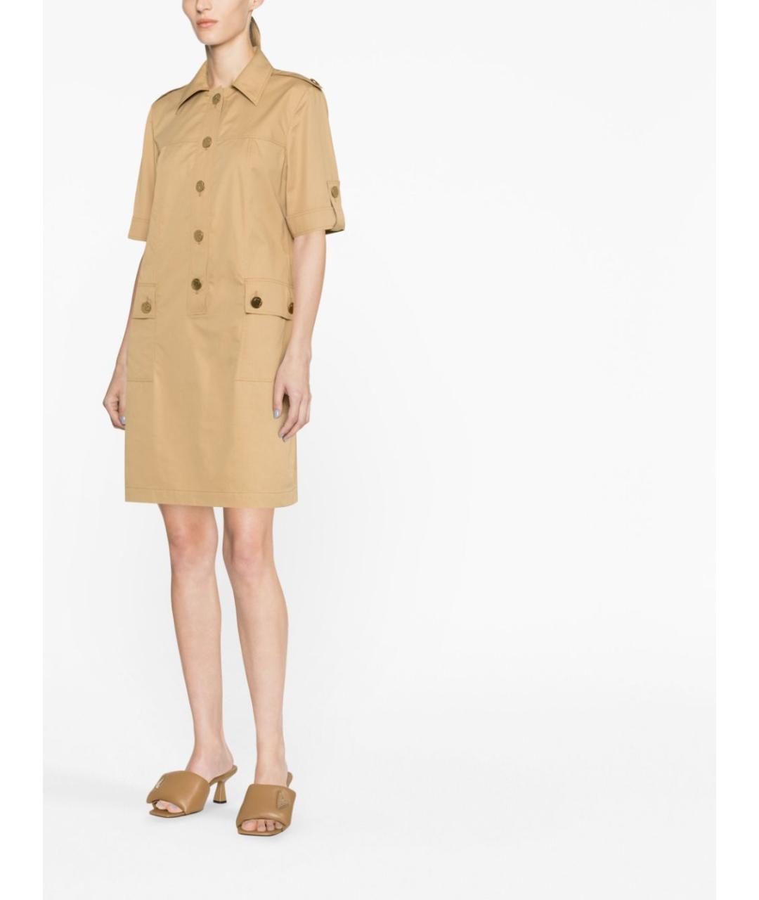 TORY BURCH Бежевое хлопковое повседневное платье, фото 3