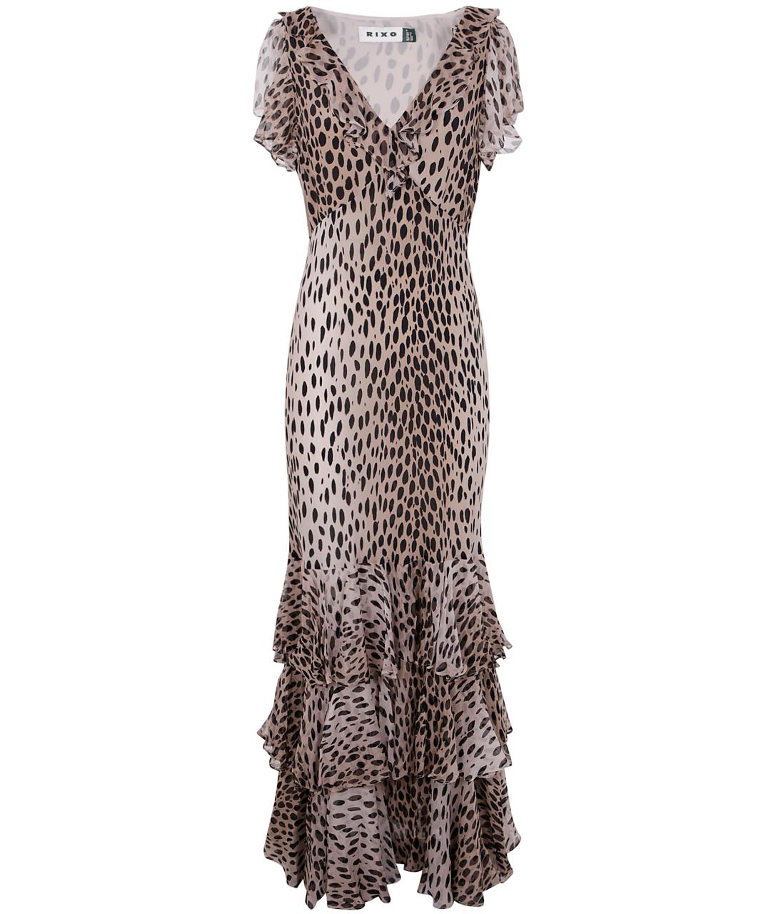 RIXO Мульти шелковое повседневное платье, фото 1
