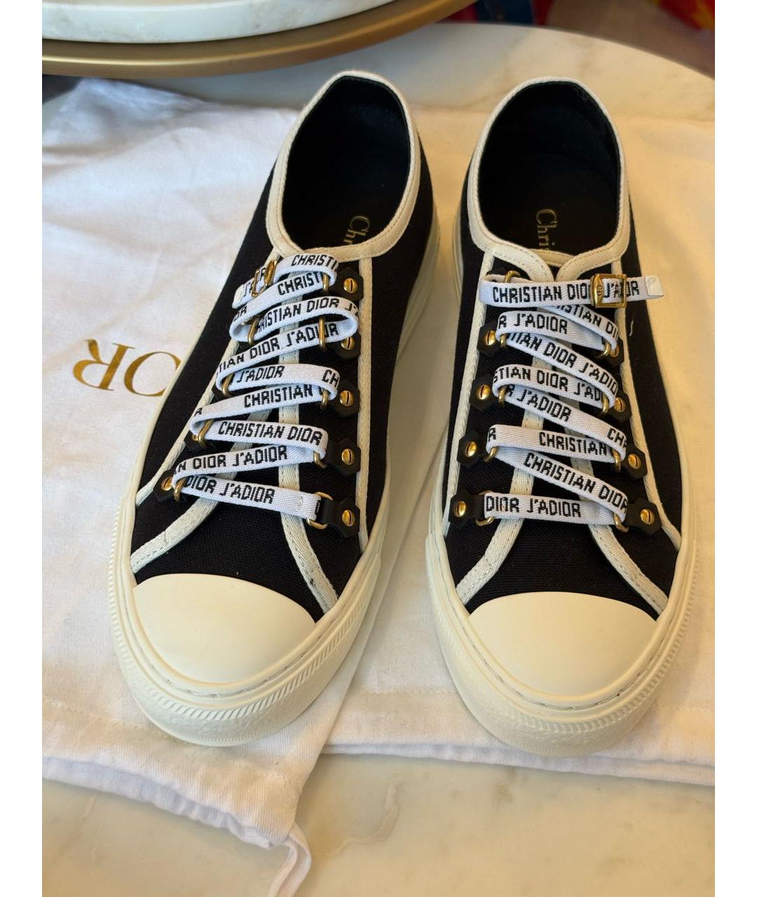 CHRISTIAN DIOR Черные текстильные кеды, фото 2