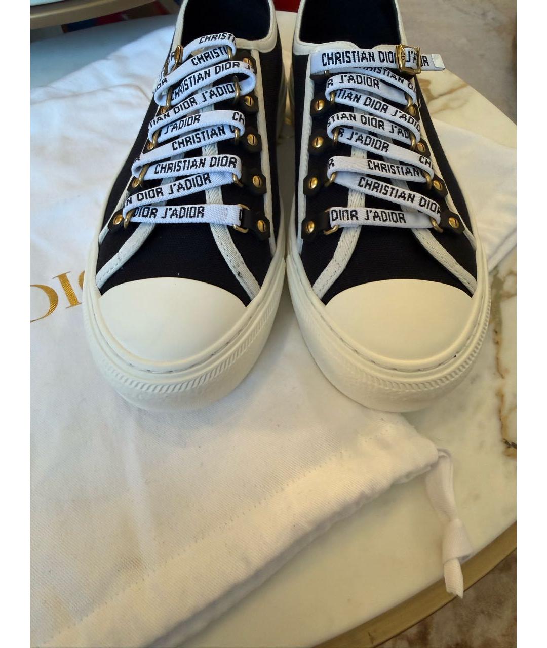 CHRISTIAN DIOR Черные текстильные кеды, фото 5