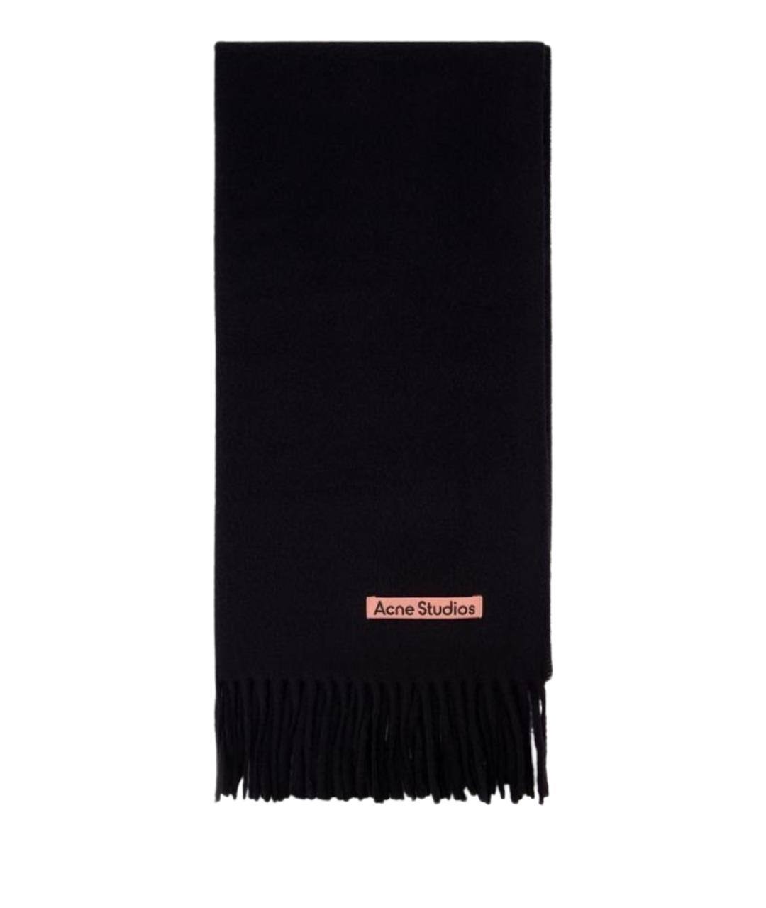 ACNE STUDIOS Черный шерстяной шарф, фото 1