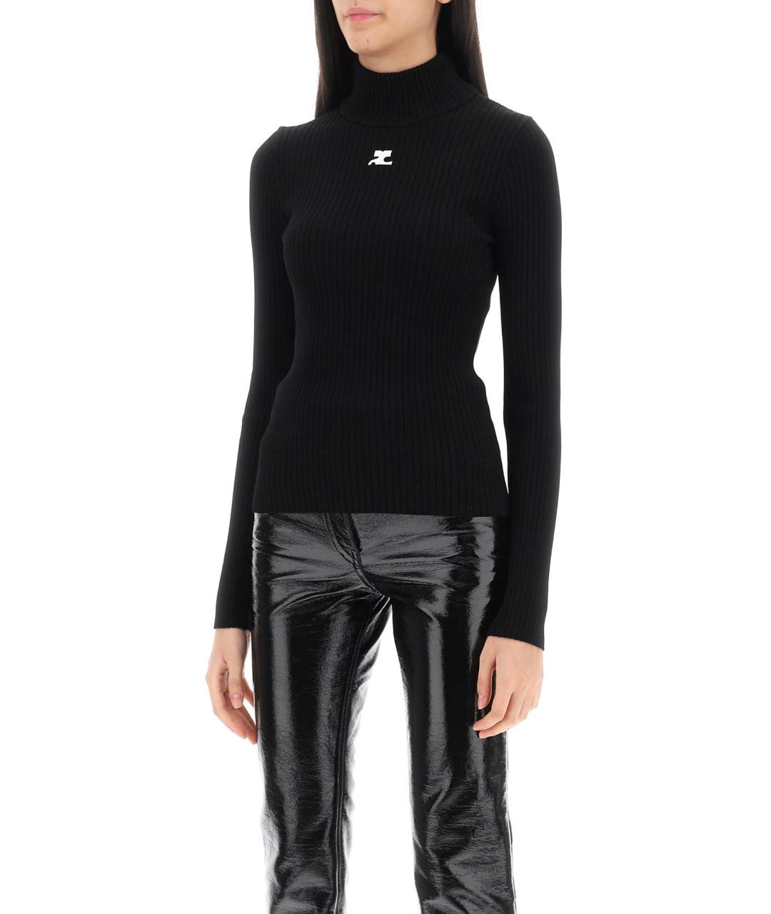 COURREGES Черная хлопковая водолазка, фото 4