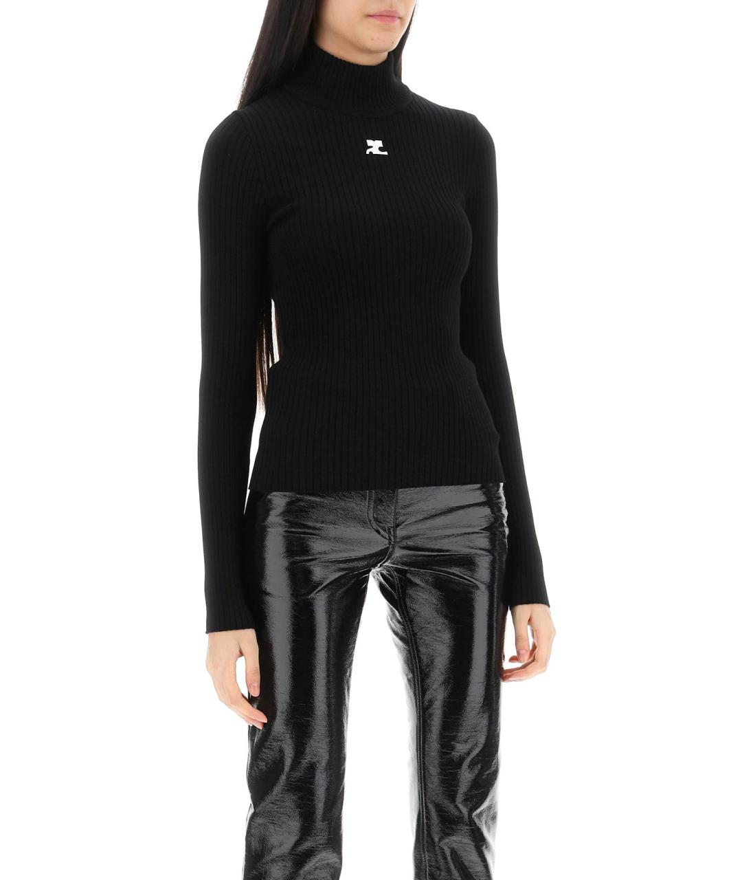COURREGES Черная хлопковая водолазка, фото 2