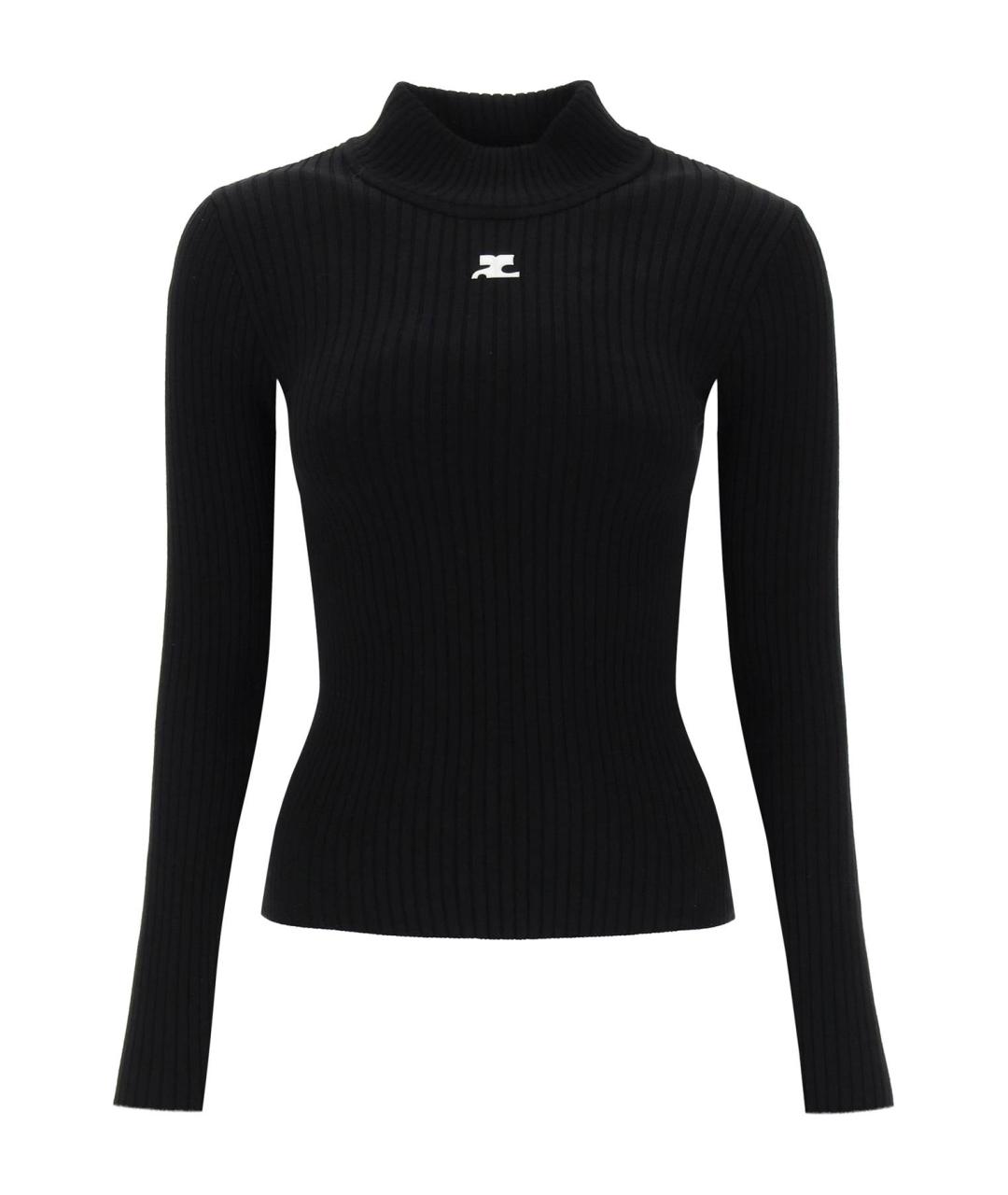 COURREGES Черная хлопковая водолазка, фото 1