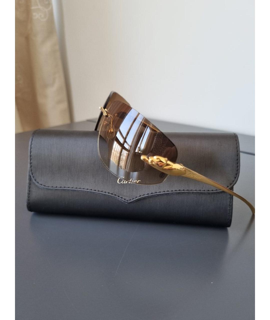 CARTIER Золотые металлические солнцезащитные очки, фото 5