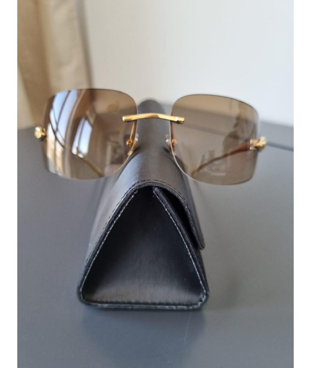 CARTIER Золотые металлические солнцезащитные очки, фото 2