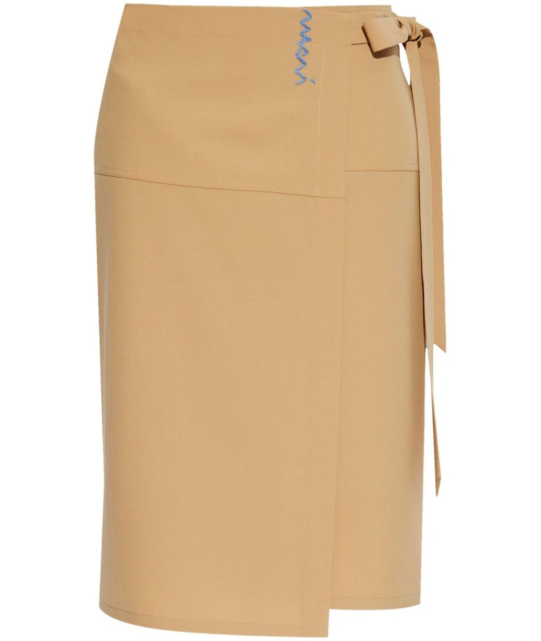 MARNI Бежевая полиэстеровая юбка миди, фото 1