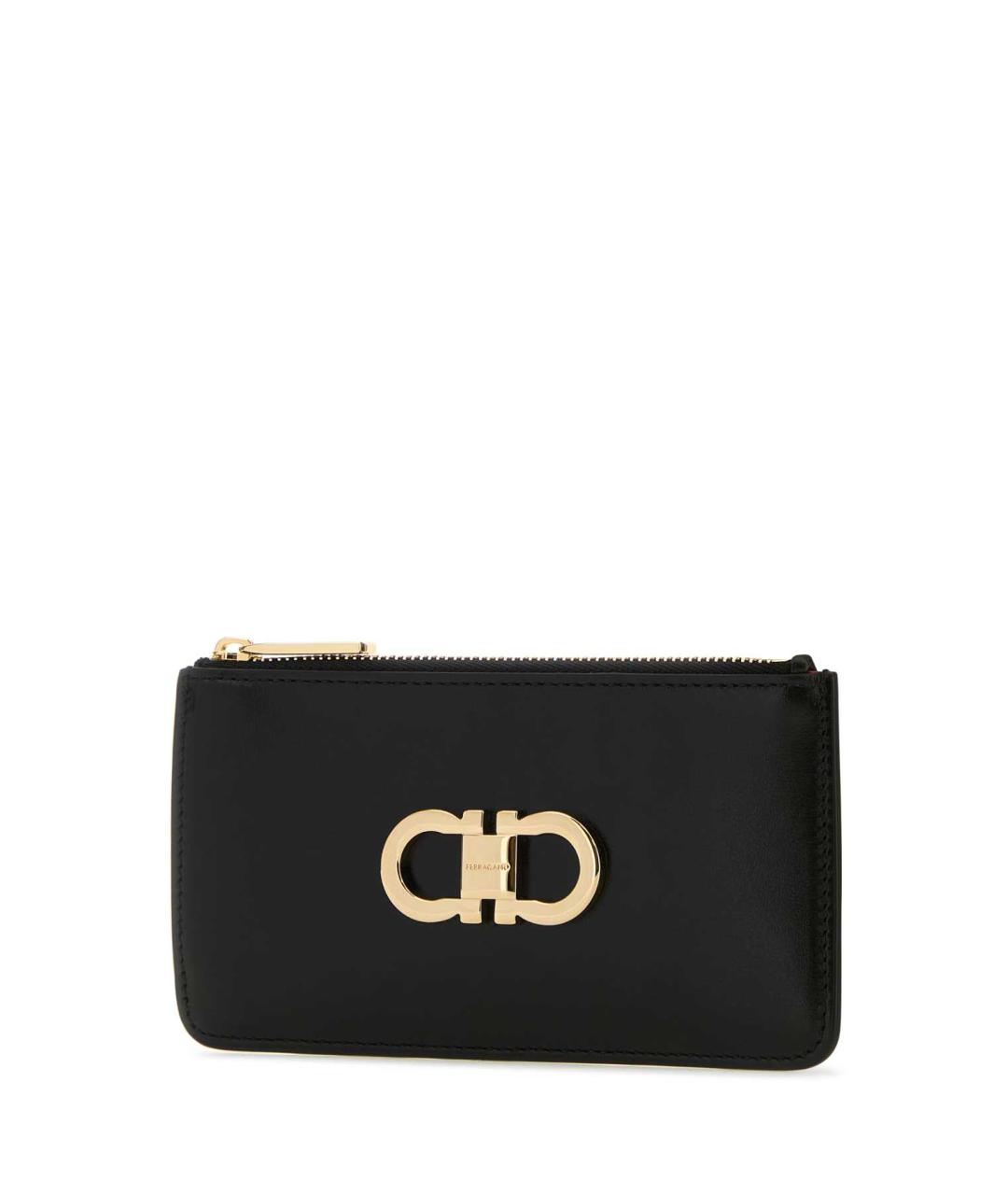 FERRAGAMO Черный кожаный кошелек, фото 2
