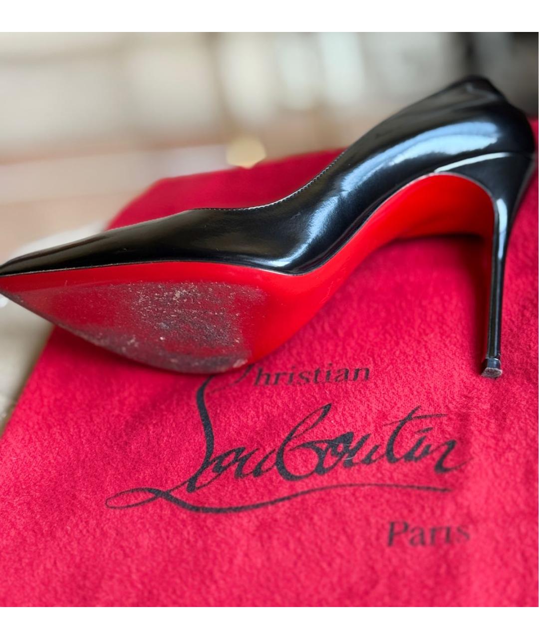 CHRISTIAN LOUBOUTIN Черные кожаные туфли, фото 8