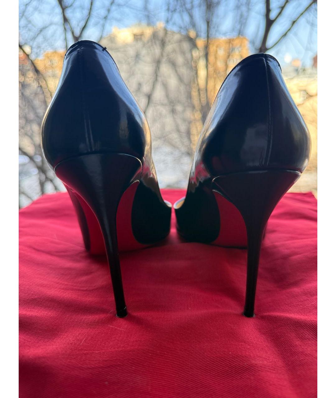 CHRISTIAN LOUBOUTIN Черные кожаные туфли, фото 4