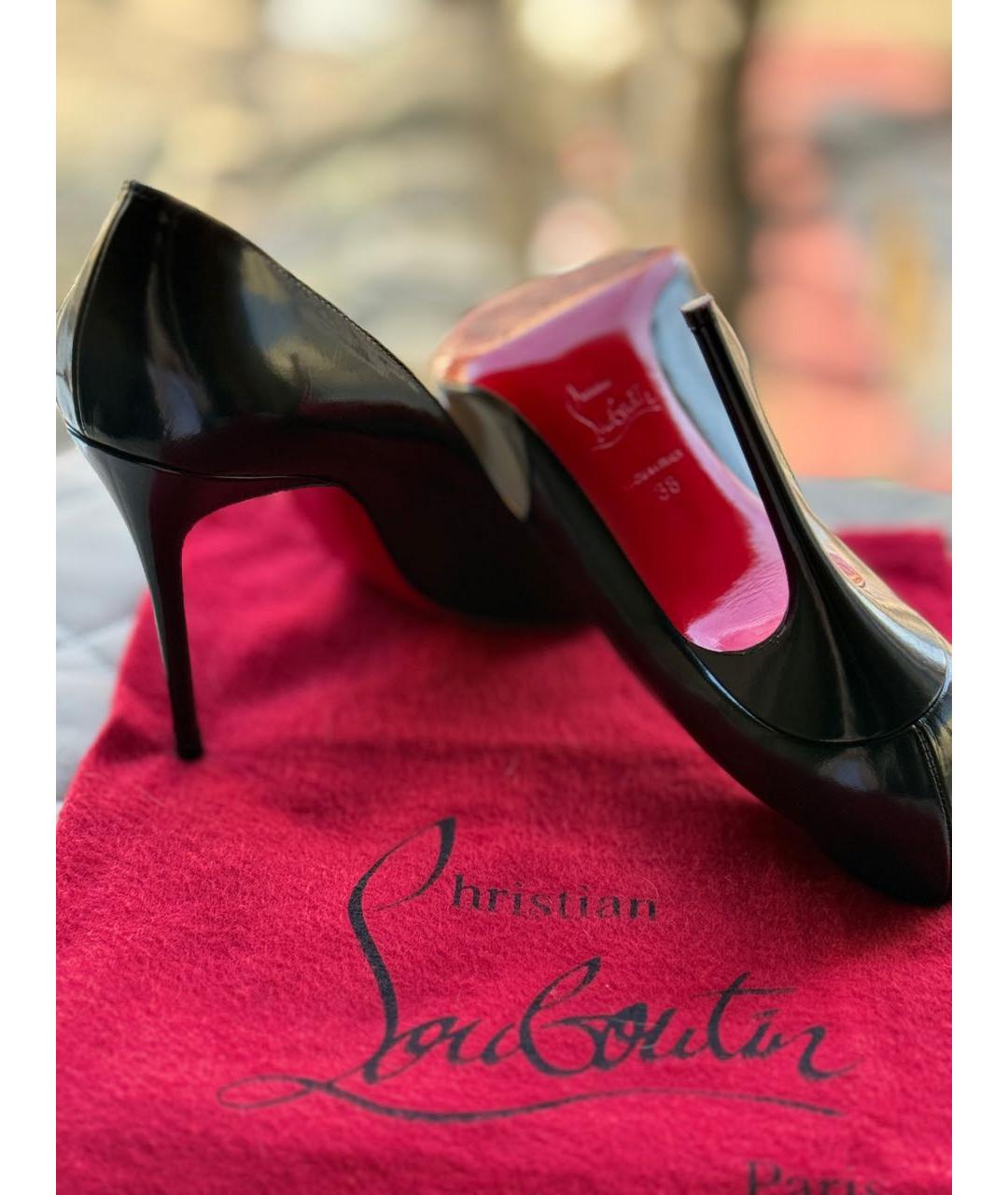 CHRISTIAN LOUBOUTIN Черные кожаные туфли, фото 5