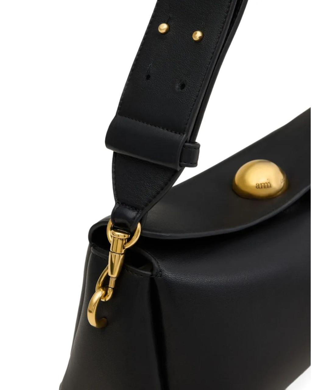 Ami Paris Черная кожаная сумка на плечо, фото 5