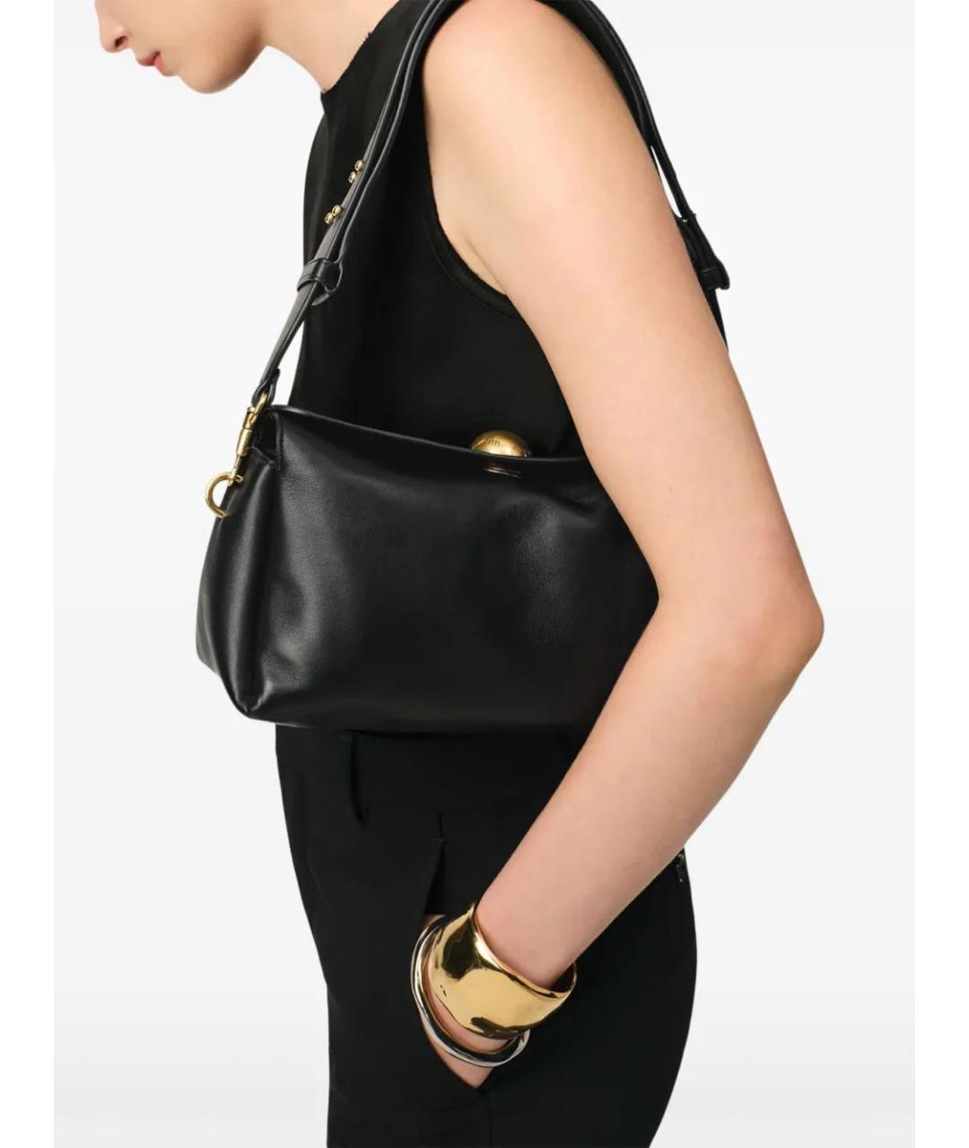 Ami Paris Черная кожаная сумка на плечо, фото 2