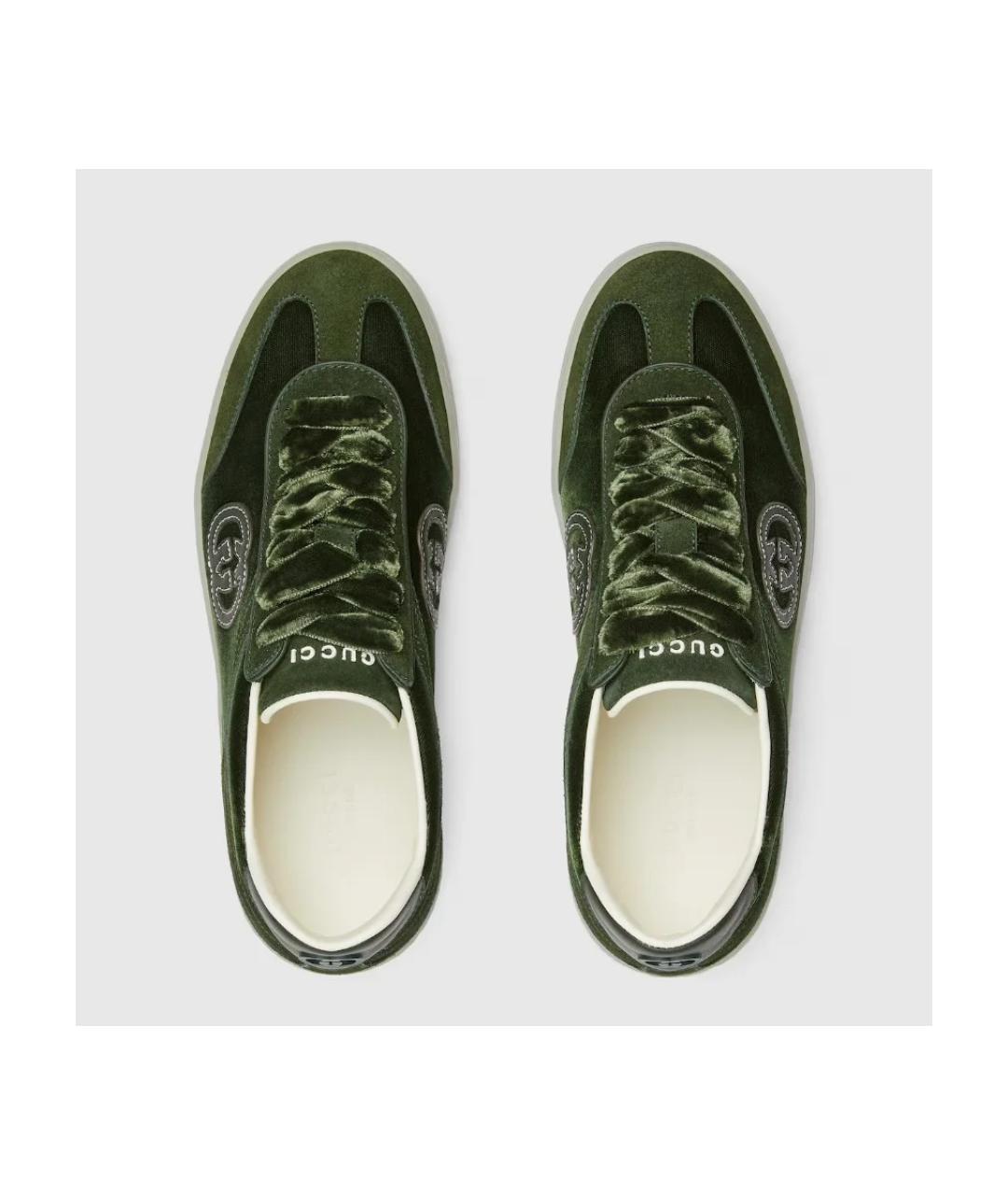 GUCCI Зеленые текстильные кеды, фото 4