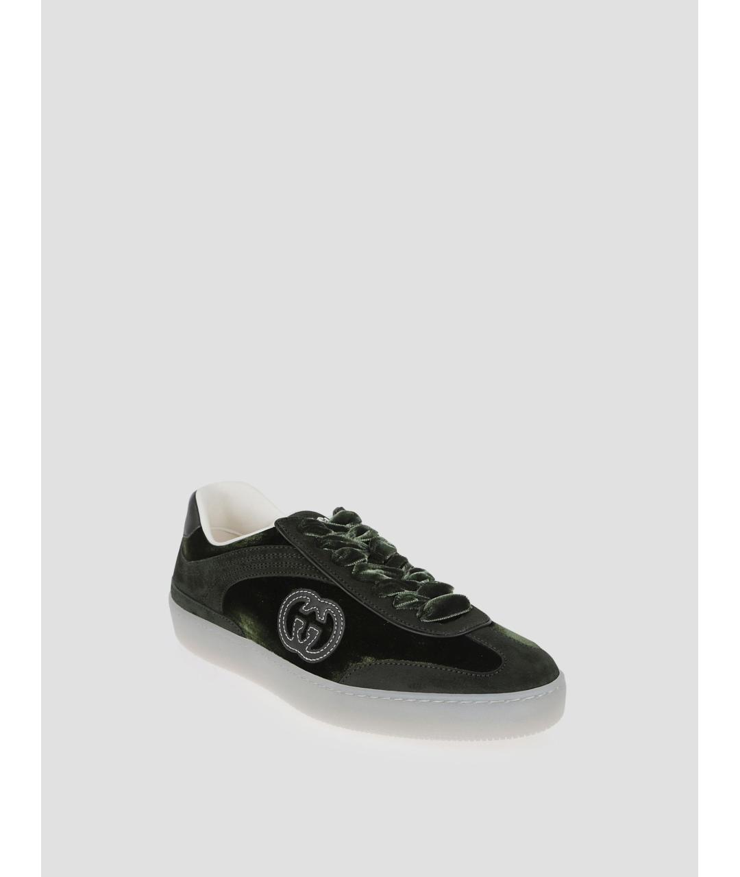 GUCCI Зеленые текстильные кеды, фото 3