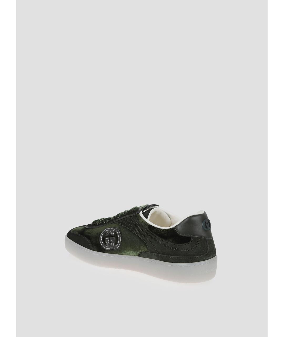 GUCCI Зеленые текстильные кеды, фото 2