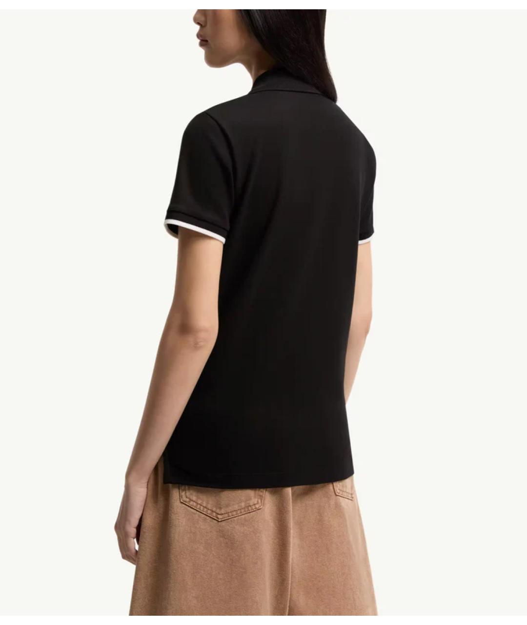 MONCLER Черная хлопковая футболка, фото 4