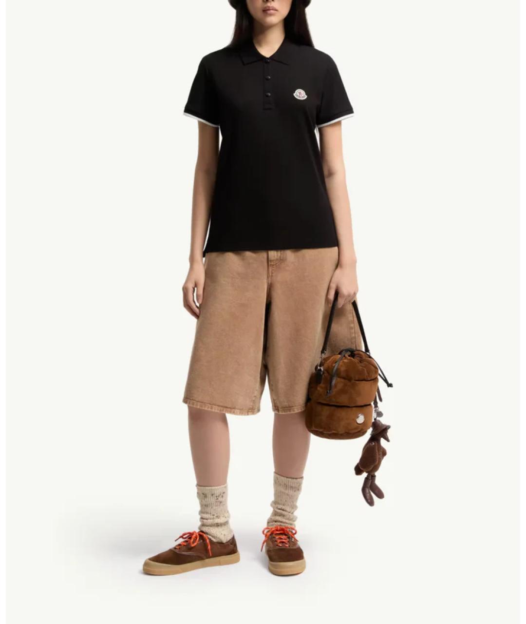 MONCLER Черная хлопковая футболка, фото 2