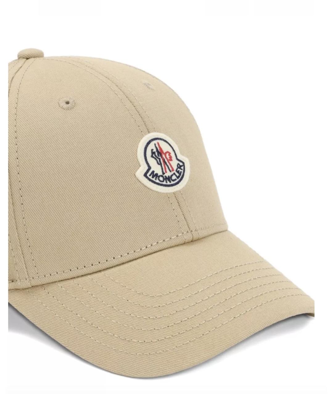 MONCLER Бежевая хлопковая кепка, фото 3