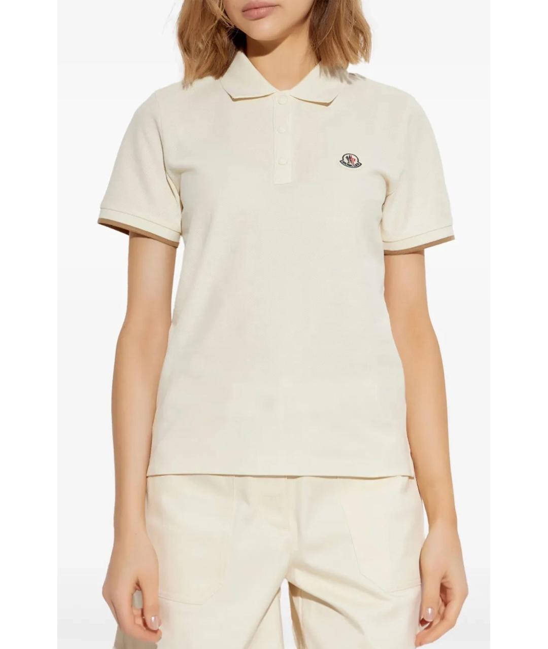 MONCLER Бежевая хлопковая футболка, фото 2