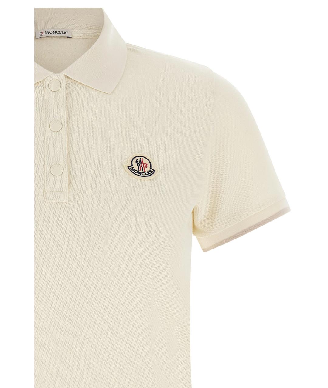 MONCLER Бежевая хлопковая футболка, фото 3