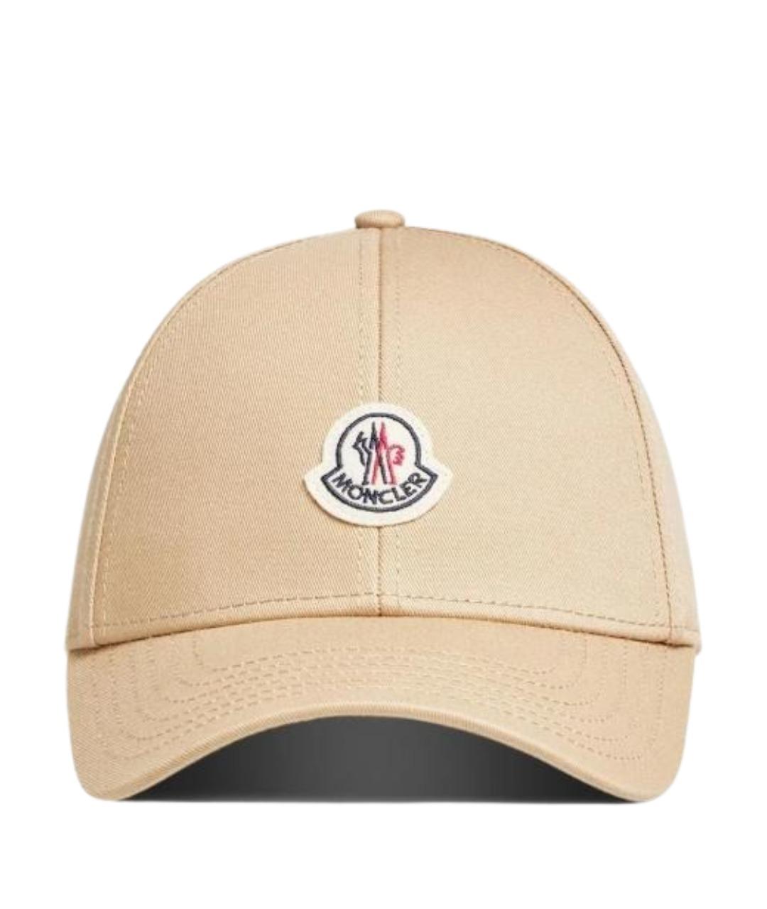 MONCLER Бежевая хлопковая кепка/бейсболка, фото 1