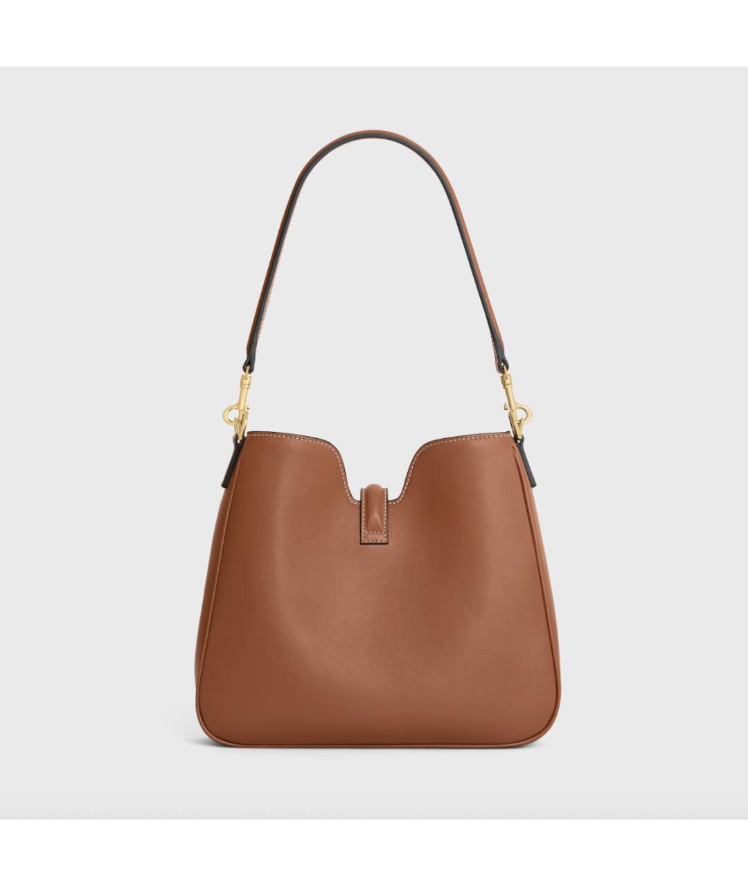 CELINE Коричневая кожаная сумка через плечо, фото 4