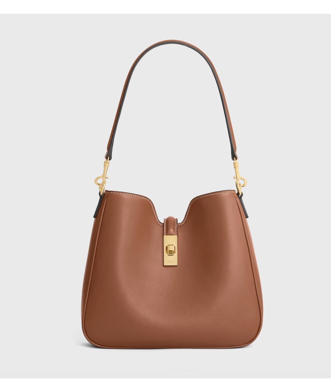 CELINE Коричневая кожаная сумка через плечо, фото 8