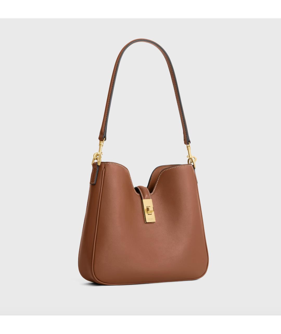 CELINE Коричневая кожаная сумка через плечо, фото 3