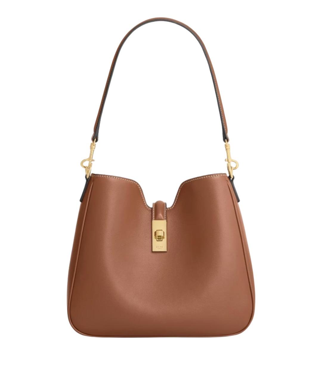 CELINE Коричневая кожаная сумка через плечо, фото 1