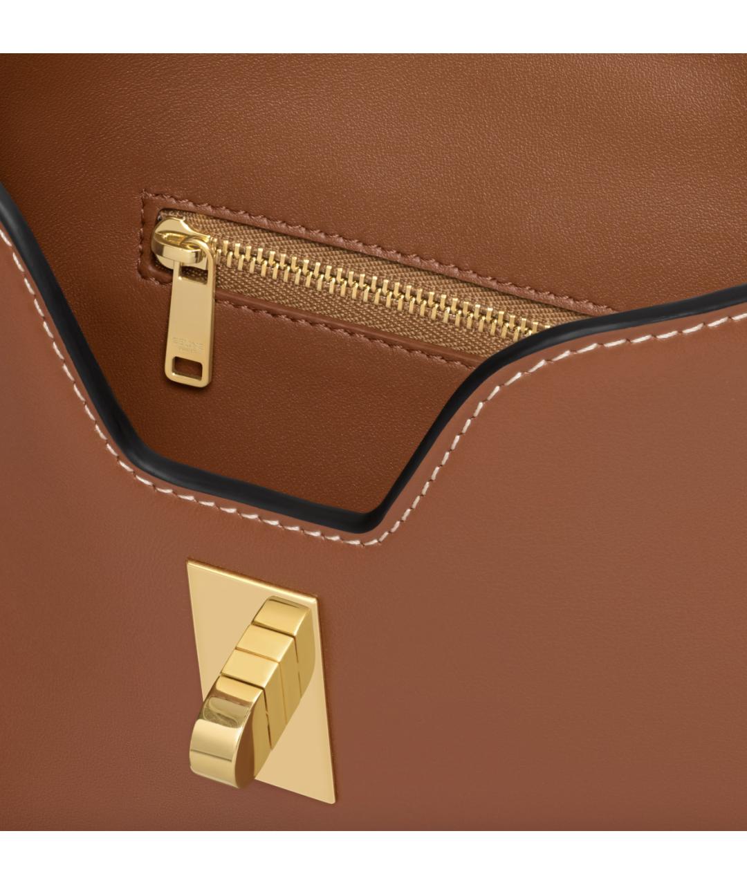 CELINE Коричневая кожаная сумка через плечо, фото 6