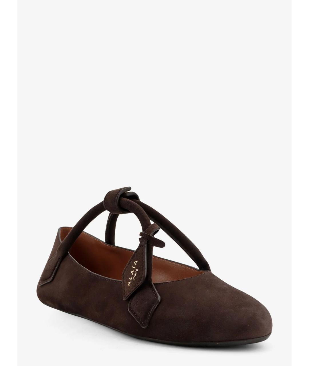 ALAIA Коричневые замшевые балетки, фото 2