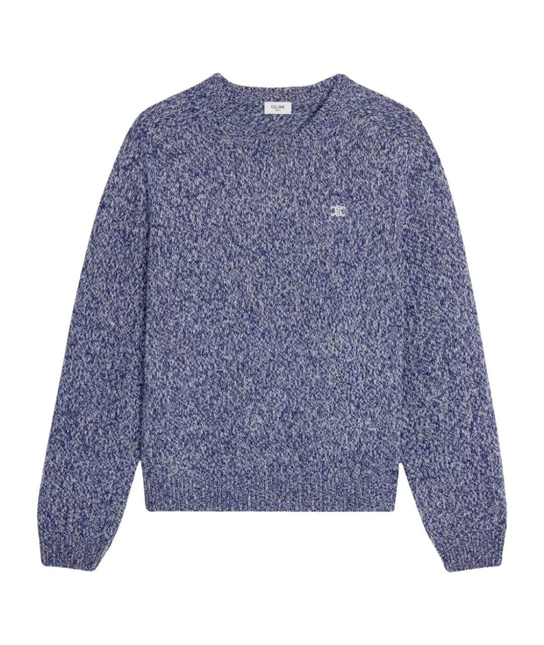 CELINE Синий шерстяной джемпер / свитер, фото 1
