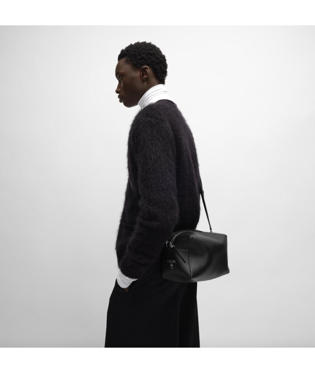 CELINE Черная кожаная сумка на плечо, фото 2