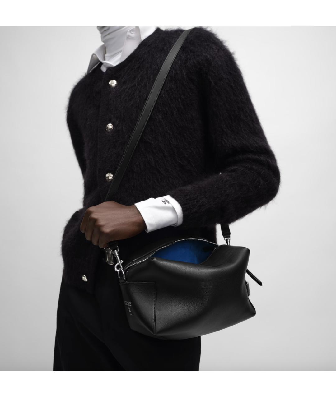 CELINE Черная кожаная сумка на плечо, фото 3
