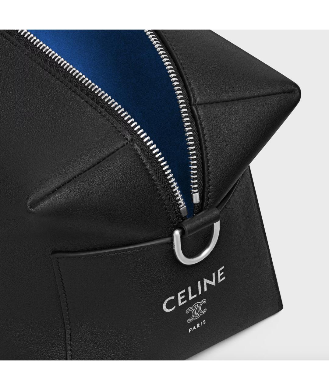 CELINE Черная кожаная сумка на плечо, фото 6