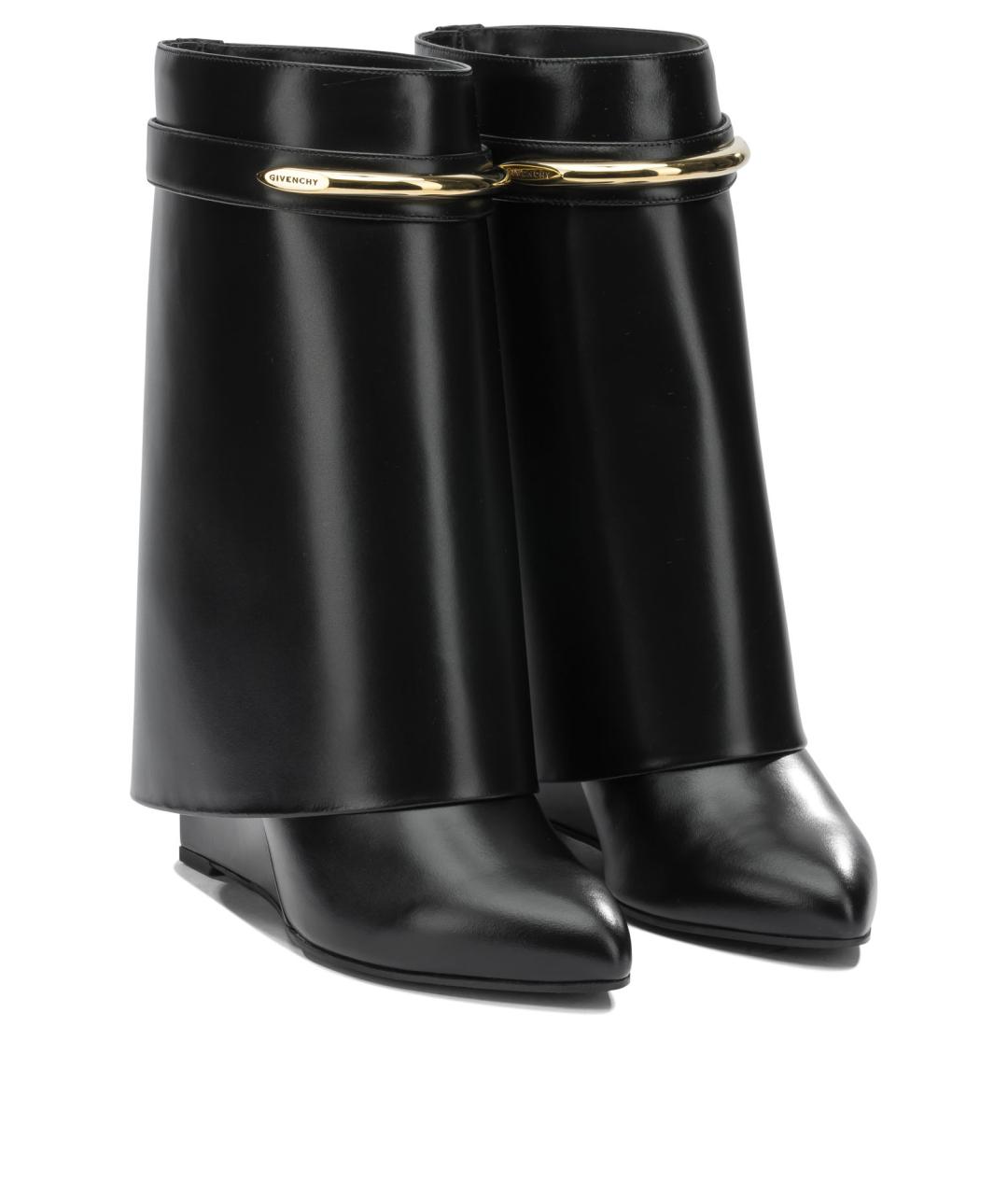 GIVENCHY Черные кожаные сапоги, фото 2