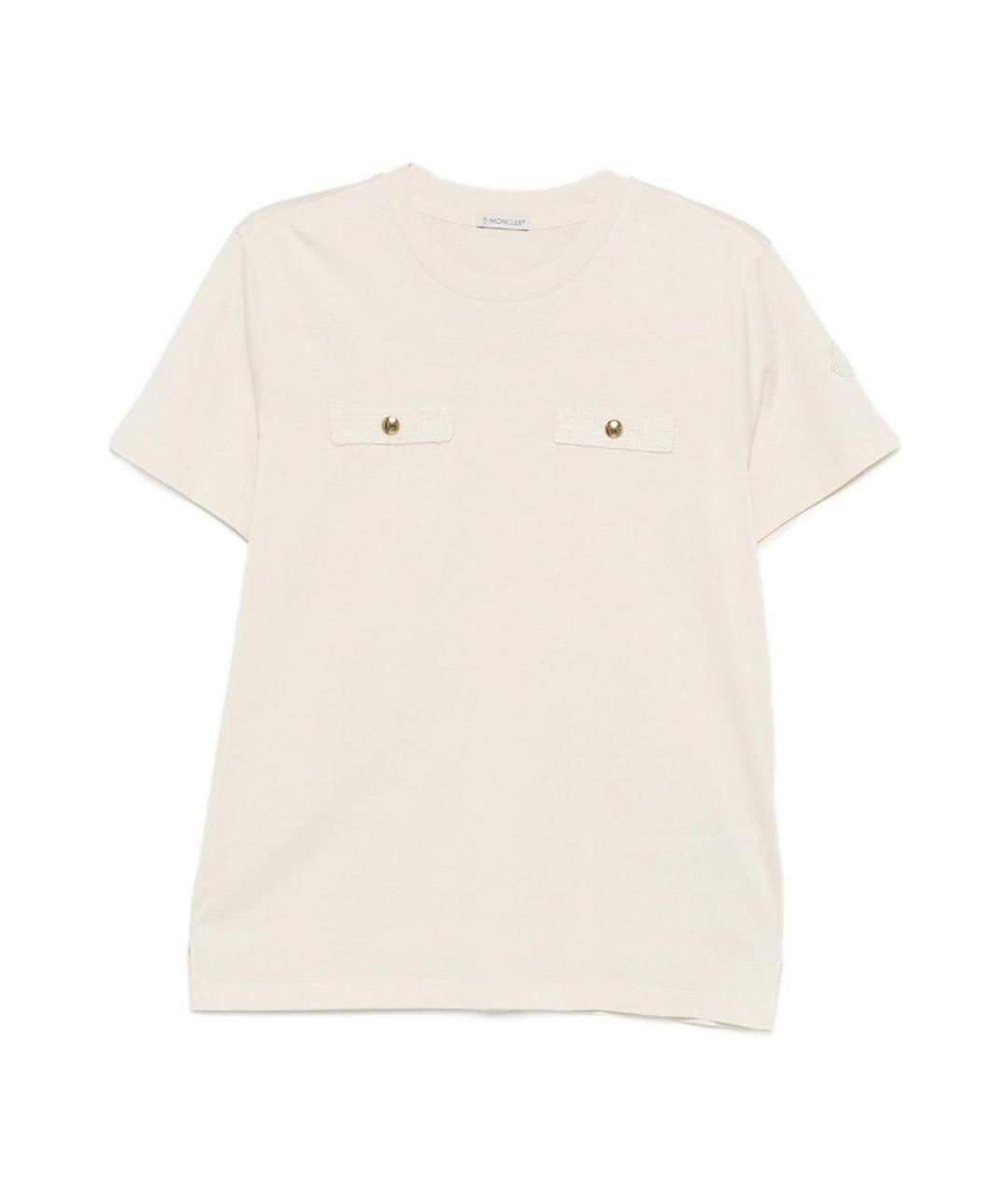 MONCLER Бежевая хлопковая футболка, фото 1