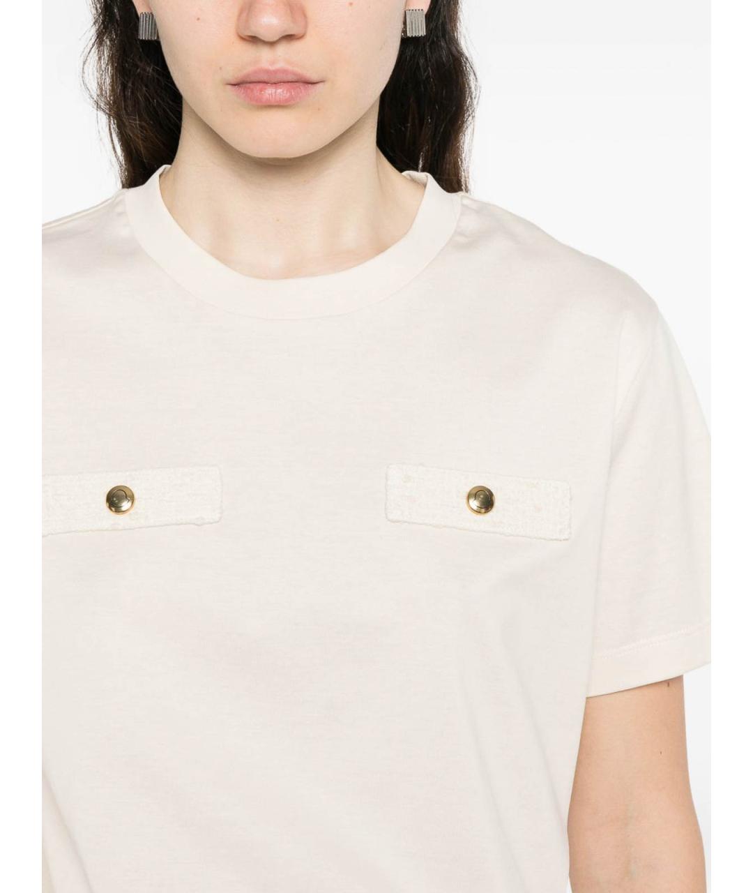 MONCLER Бежевая хлопковая футболка, фото 2