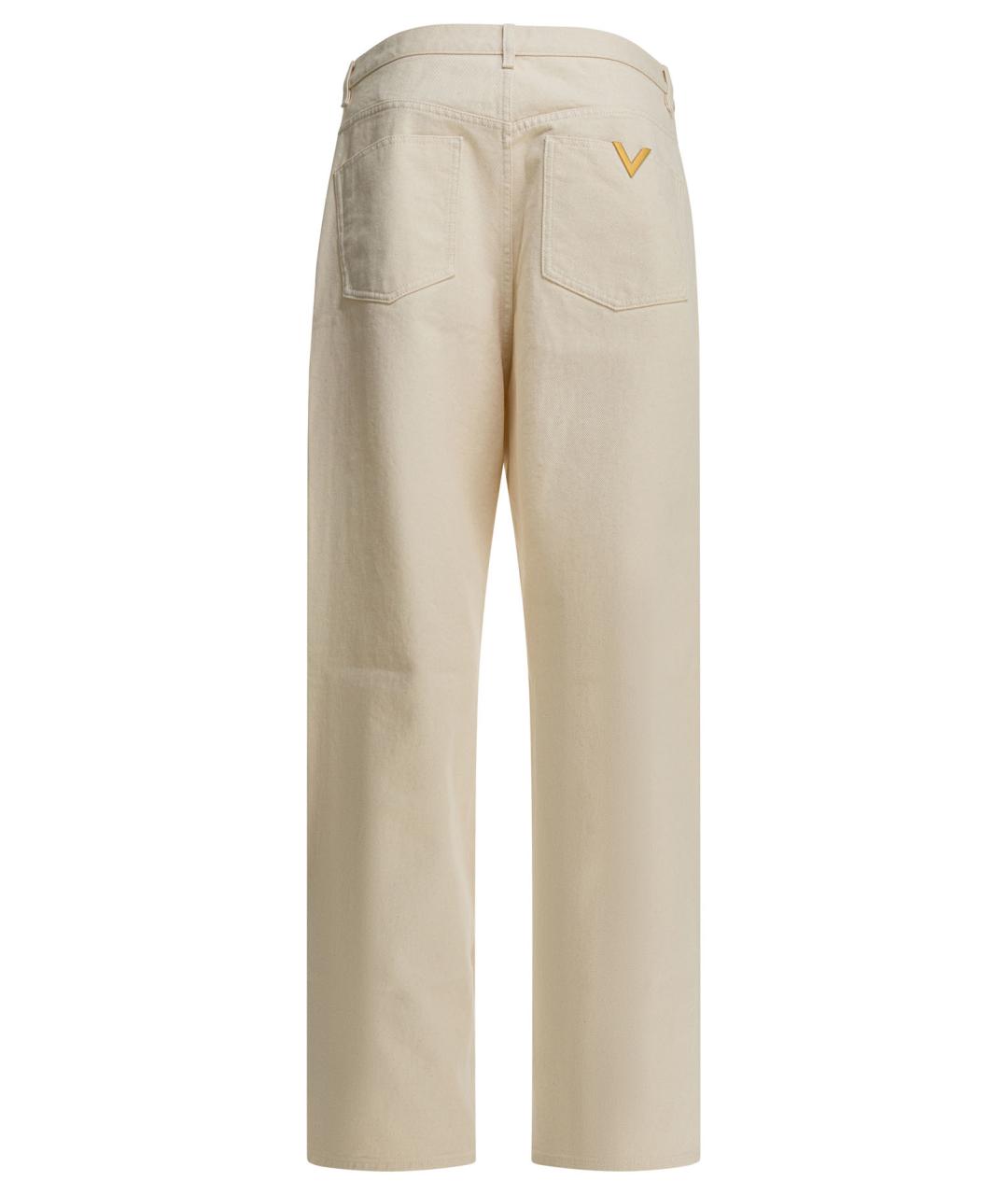 VALENTINO Белые хлопковые прямые джинсы, фото 2