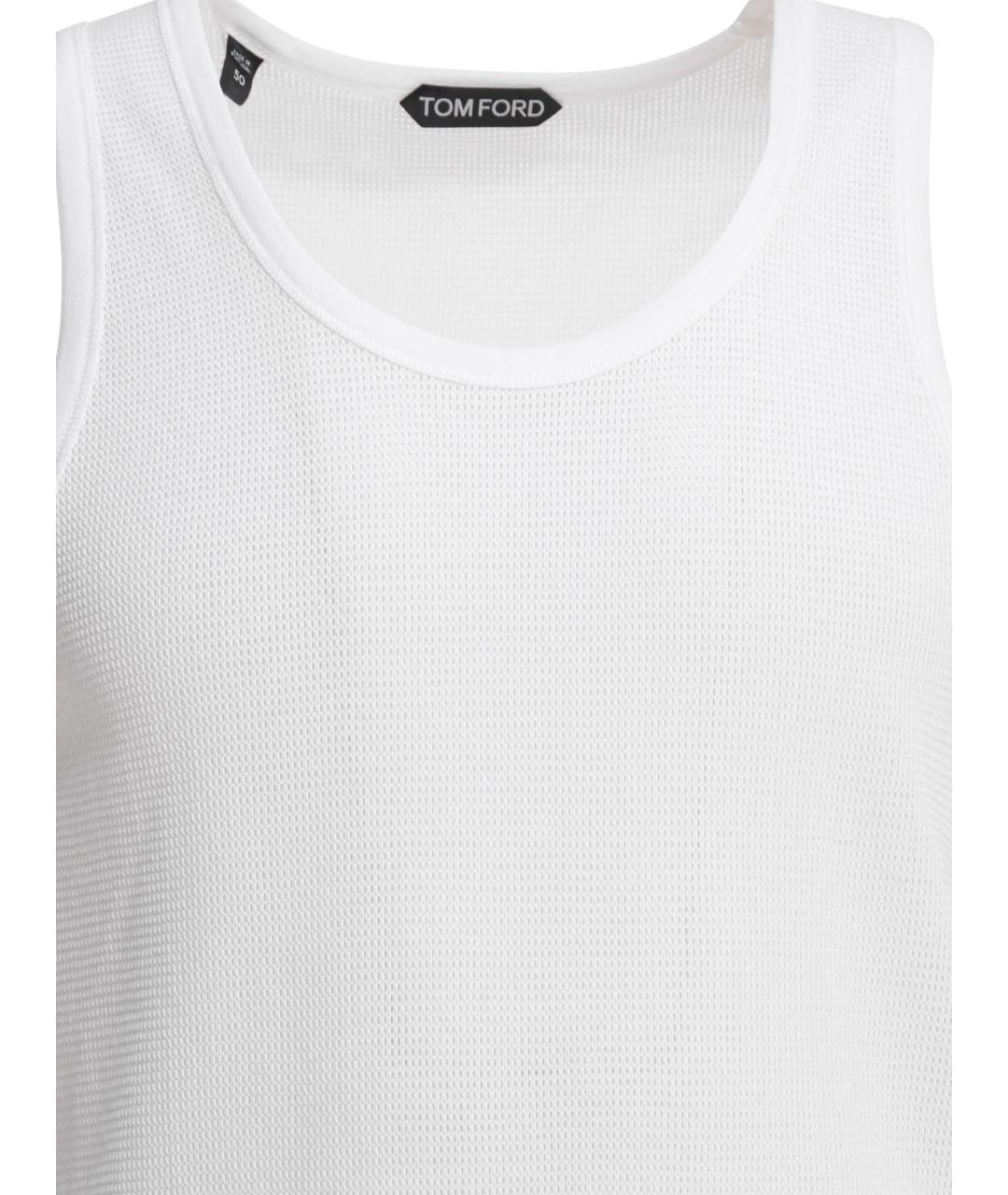 TOM FORD Белая хлопковая майка, фото 3