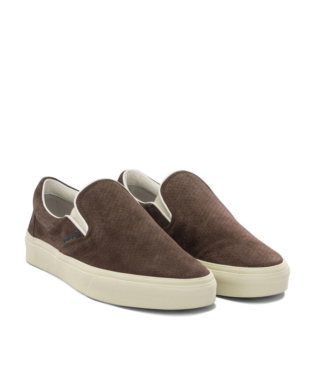 TOM FORD Коричневые замшевые слипоны, фото 2