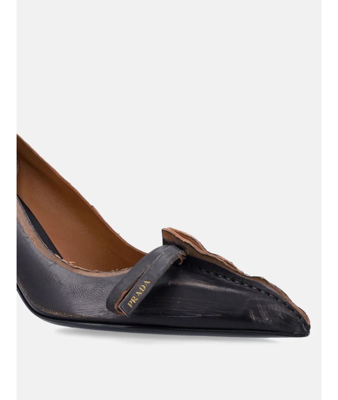 PRADA Черные кожаные туфли, фото 4