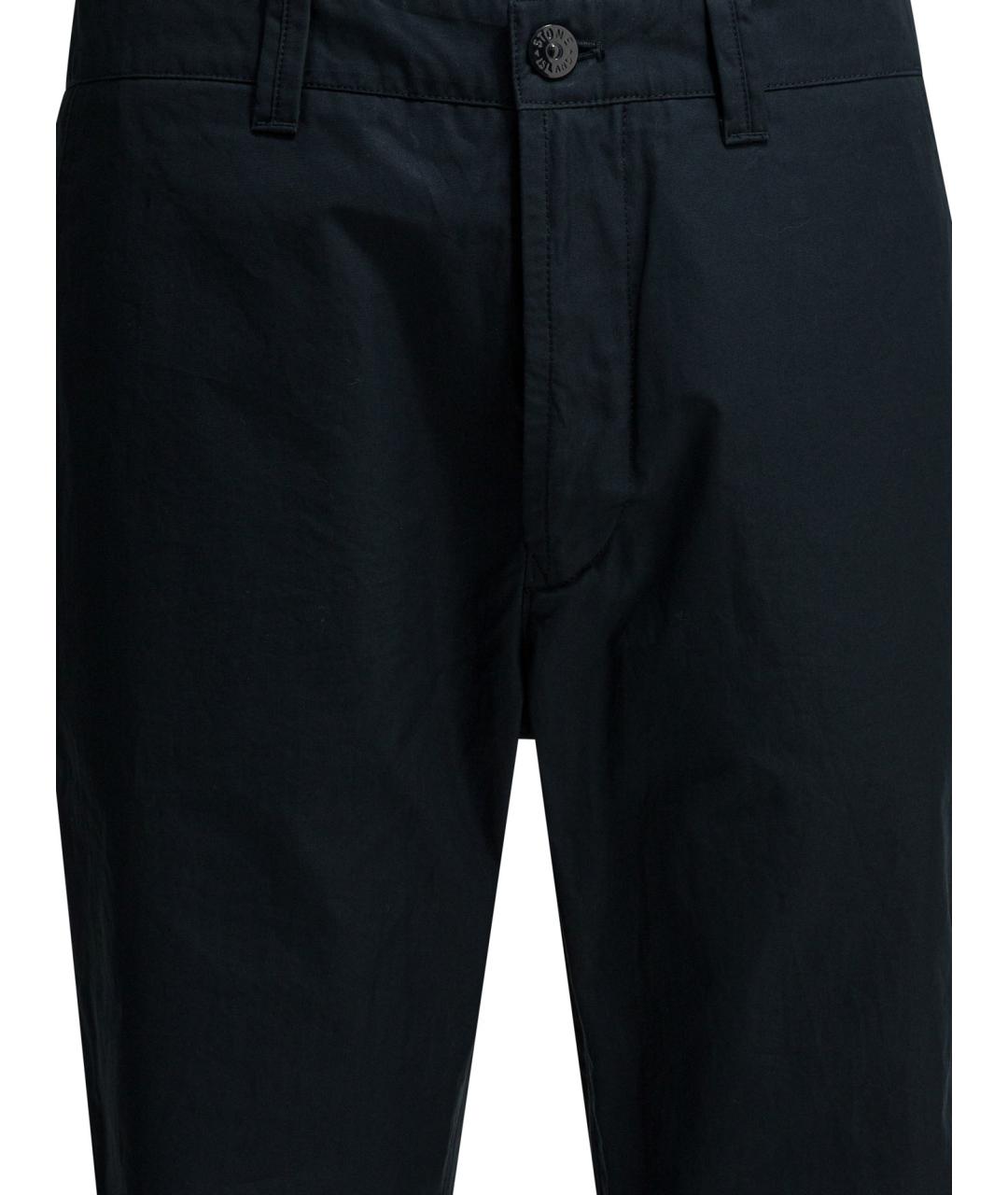 STONE ISLAND Темно-синие хлопковые повседневные брюки, фото 3